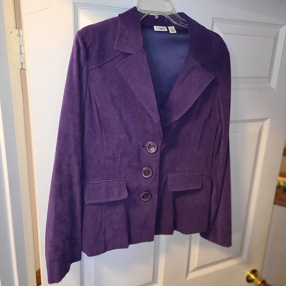 Cato Rich Purple Blazer with Button Detail Size 14